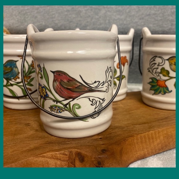 Bird Planter Pails. (Set of 4) - Picture 2 of 2